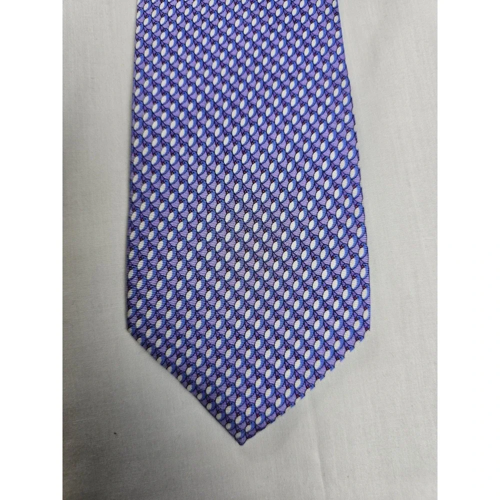 Jos. A. Bank Tie Mens One Size Blue Purple Silk Executive Collection Geometric‎